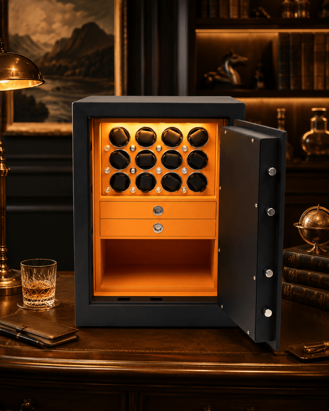 Robert Taylor Baron watch winder — 2-Drawer Safe.